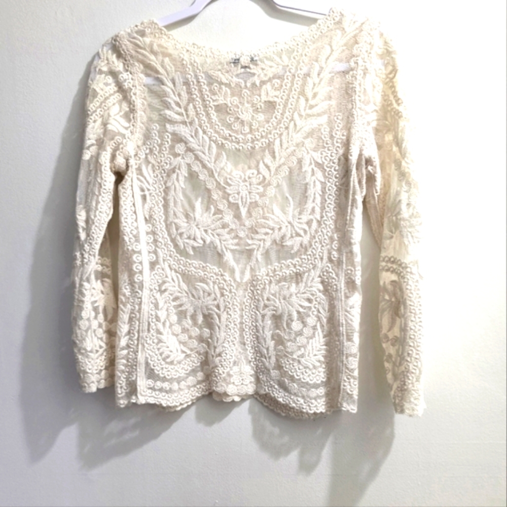 Express Cream Lace Women's Top size XS - Picture 3 of 13